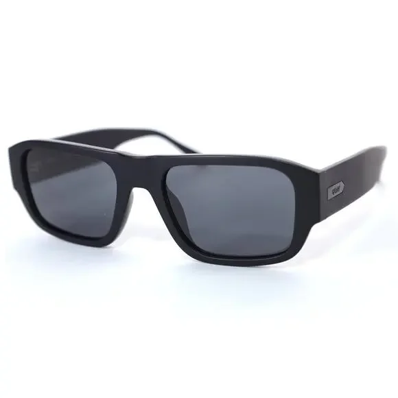 Quay Australia NIGHT CAP Rectangle Sunglasses Polarized - Matte Black/Black - Picture 3 of 11